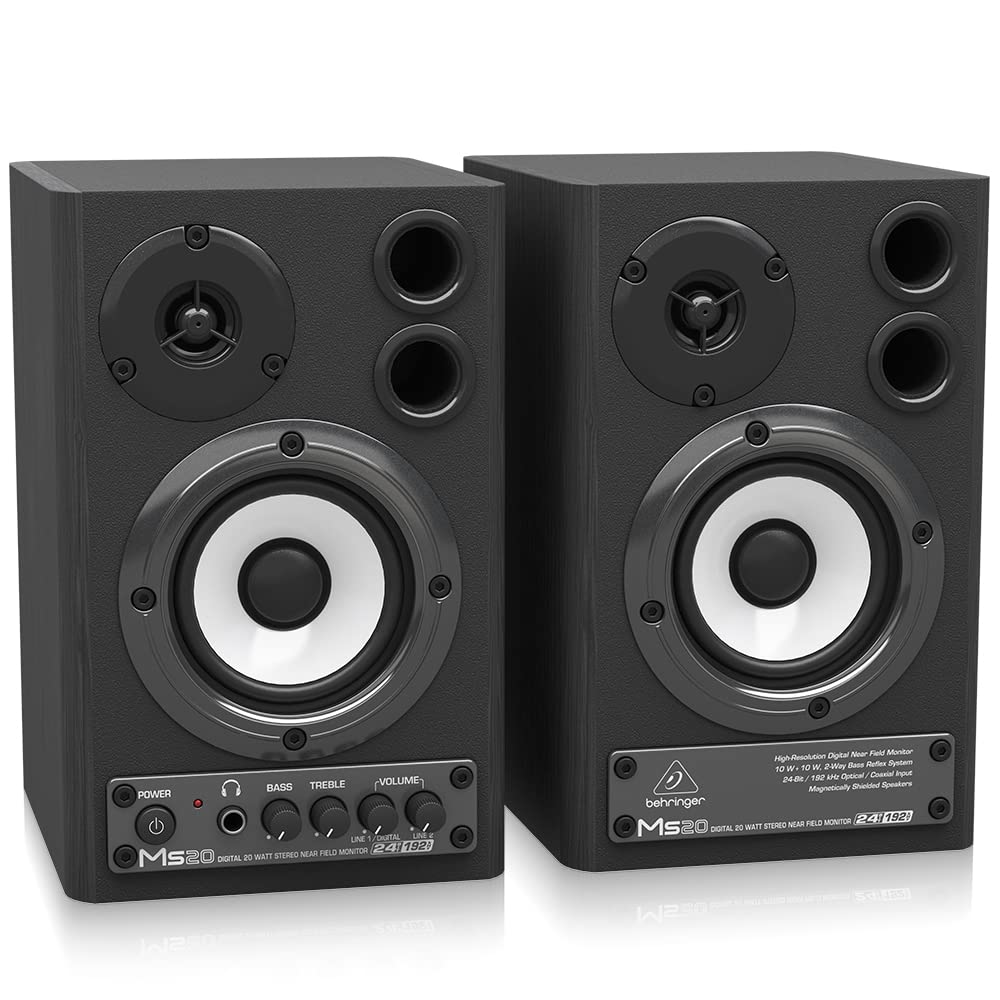 Behringer MS20 Powered Monitor Speaker System With Built-in Mixer - Pair