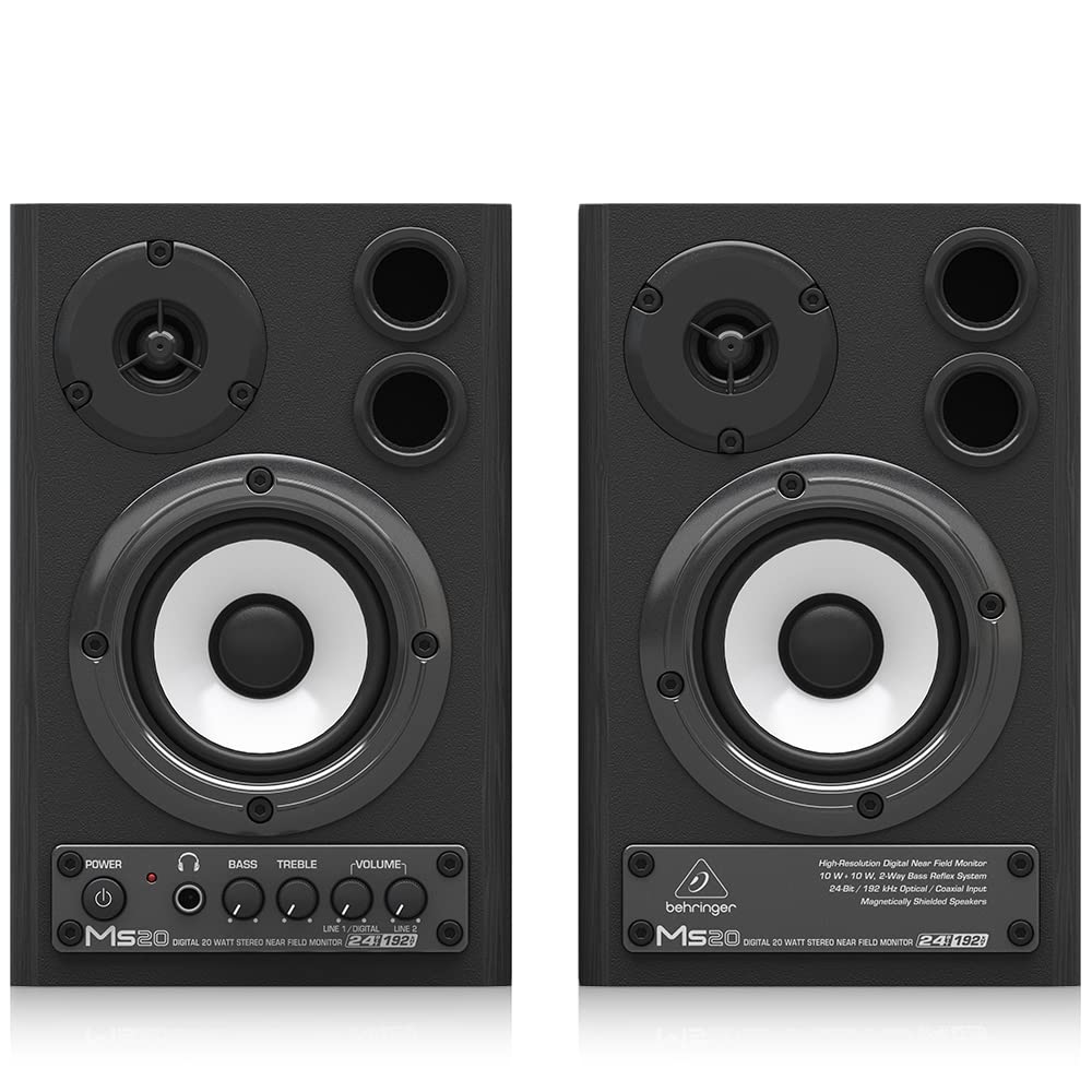 Behringer MS20 Powered Monitor Speaker System With Built-in Mixer - Pair