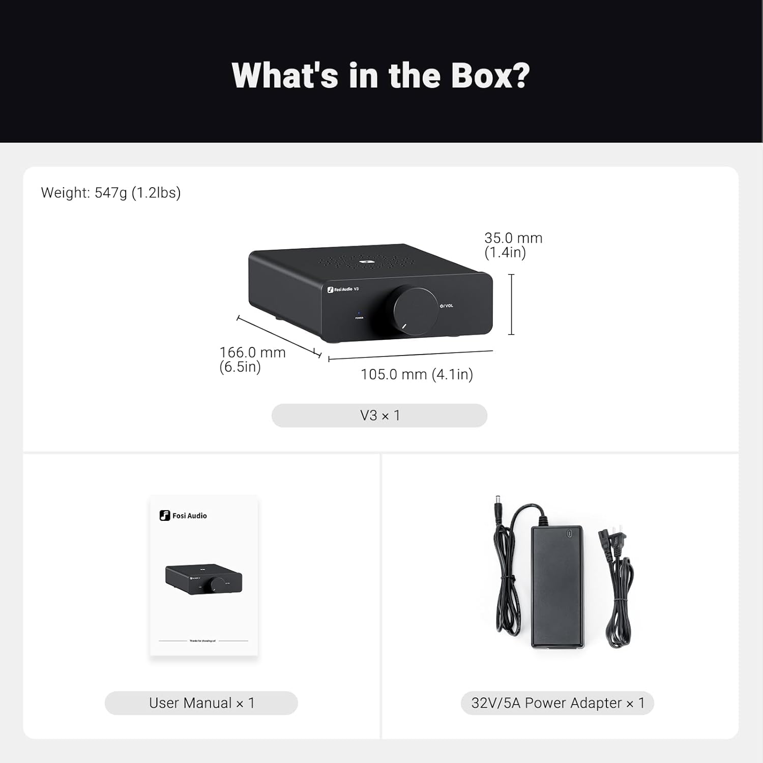 Fosi Audio V3 Stereo Class-D Power Amplifier with TPA3255 Chip, 300W × 2 Output, Compact Hi-Fi Design, and Audiophile-Grade Performance - Audiomaxx India