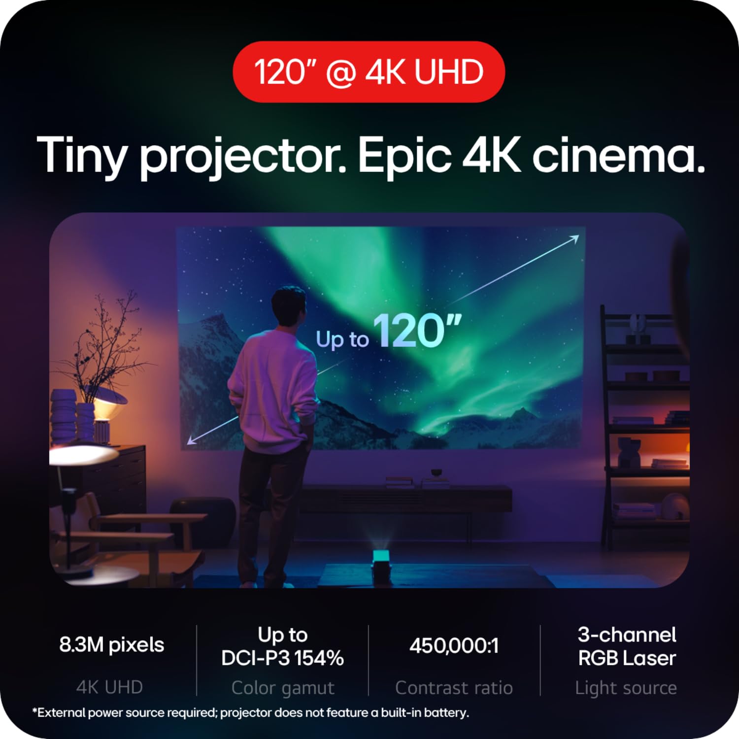 LG CineBeam HU710PB  4K UHD Smart Portable Laser Projector