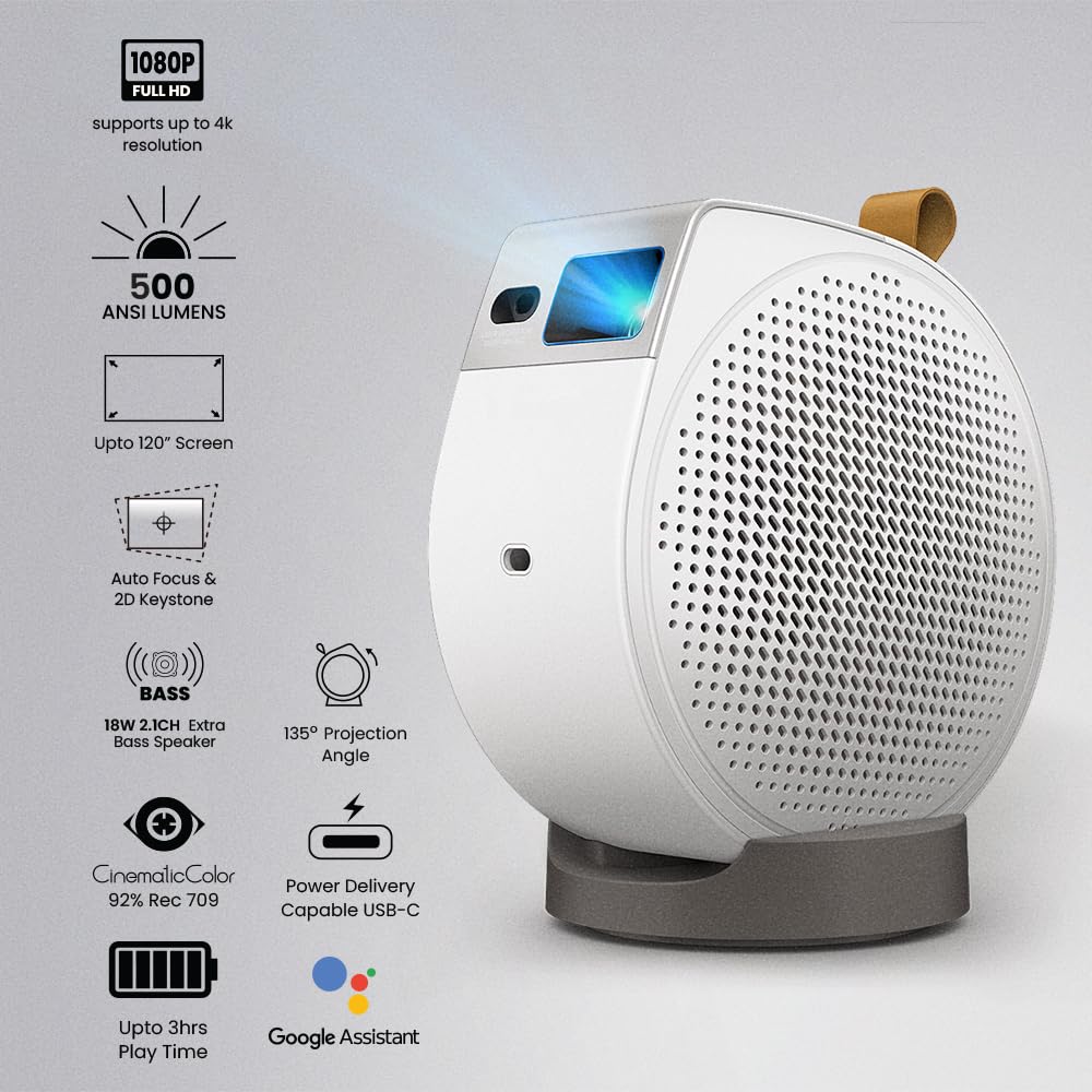 BenQ GV50 Laser Portable FHD Projector,Built-in Battery