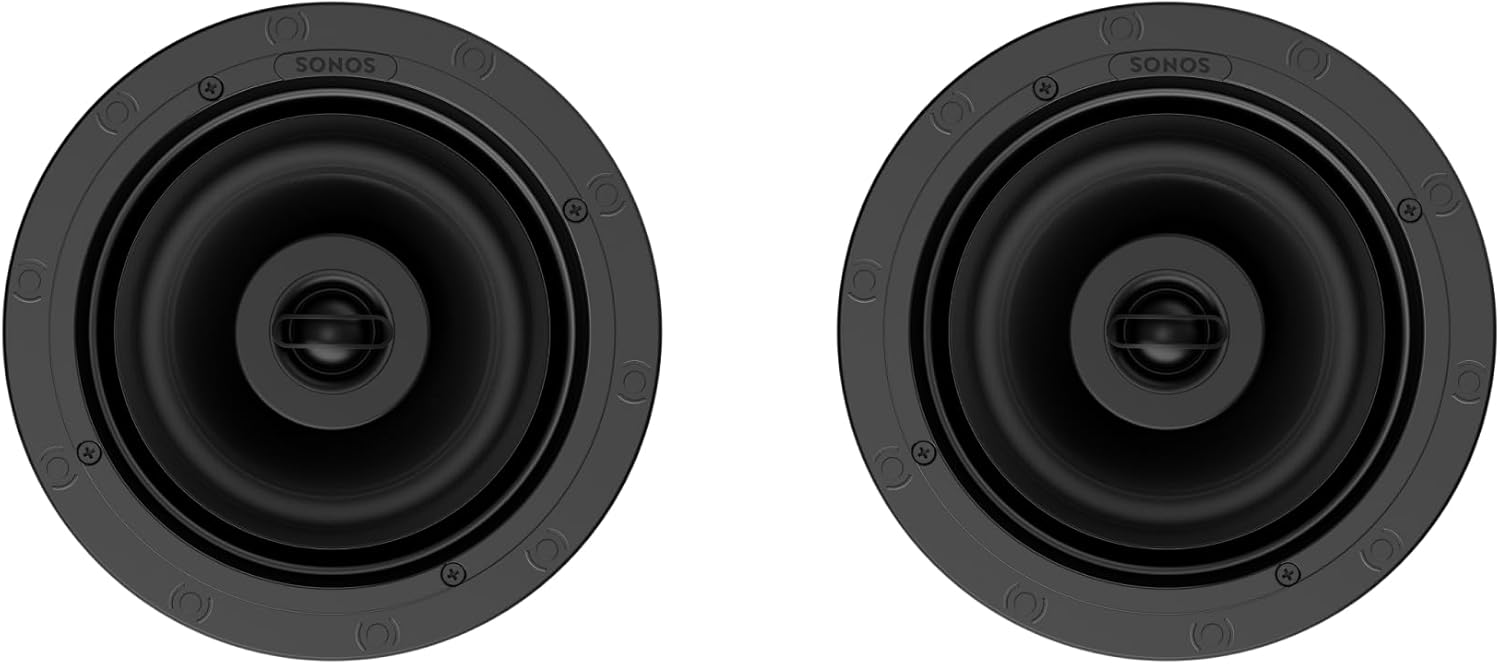 Sonos In-Ceiling Speakers Premium Architectural Audio for Seamless, Room-Filling Sound - Pair