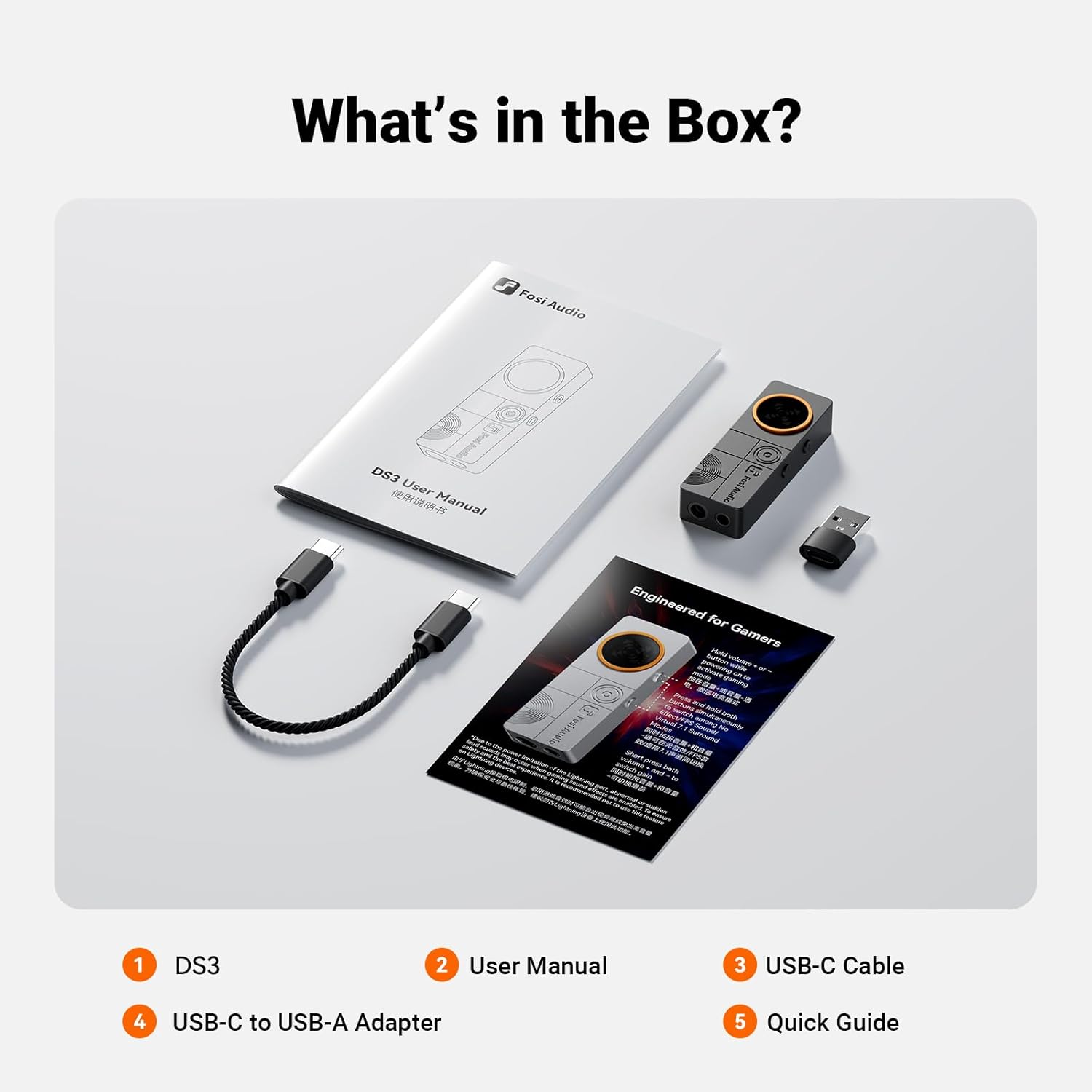 Fosi Audio DS3 Desktop DAC & Headphone Amplifier with USB-C, Optical Input, High-Resolution Audio Support, and Compact Hi-Fi Design - Audiomaxx India