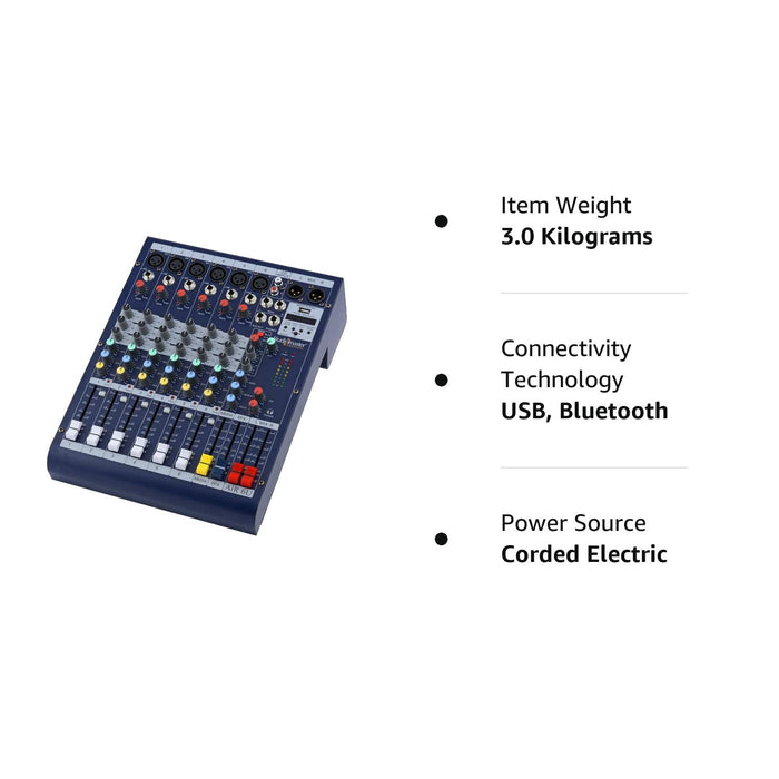 StudioMaster Professional AIR 6U Mixer 6 Channel  Bluetooth  USB Streaming & Recording Function | Remote Controller