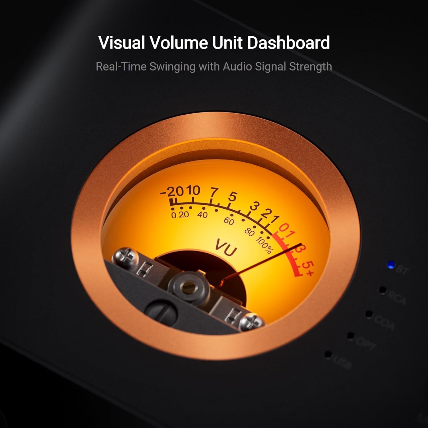 Fosi Audio MC351 Bluetooth 2.1 Channel Class-D Amplifier with TPA3255 Chip, VU Meter Display, Subwoofer Output, and High-Power Hi-Fi Performance - Audiomaxx India