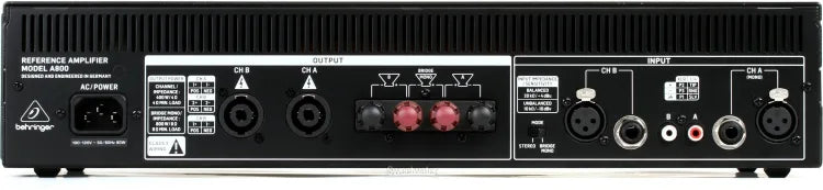 Behringer A800 Professional 800-Watt Reference-Class Power Amplifier - Each