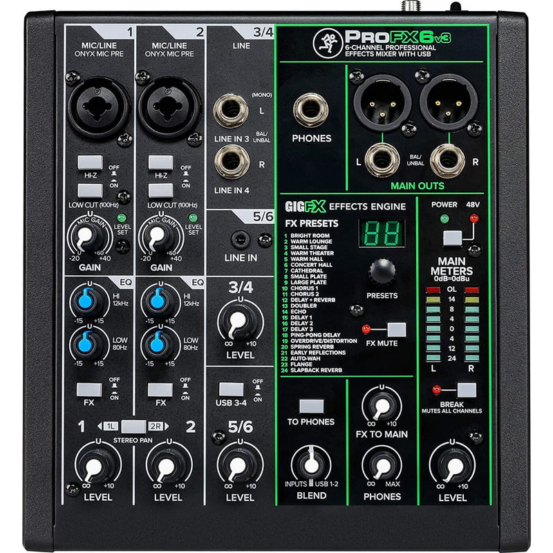 Mackie ProFX6v3 6-Channel Professional USB Mixer - Each