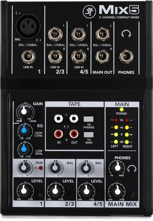 Mackie Mix5 5-Channel Compact Mixer - Each