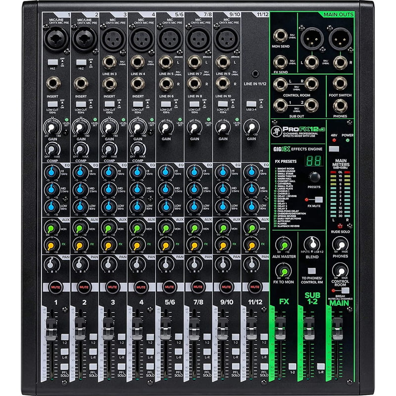 Mackie ProFX12v3 12-Channel Professional USB Mixer - Each