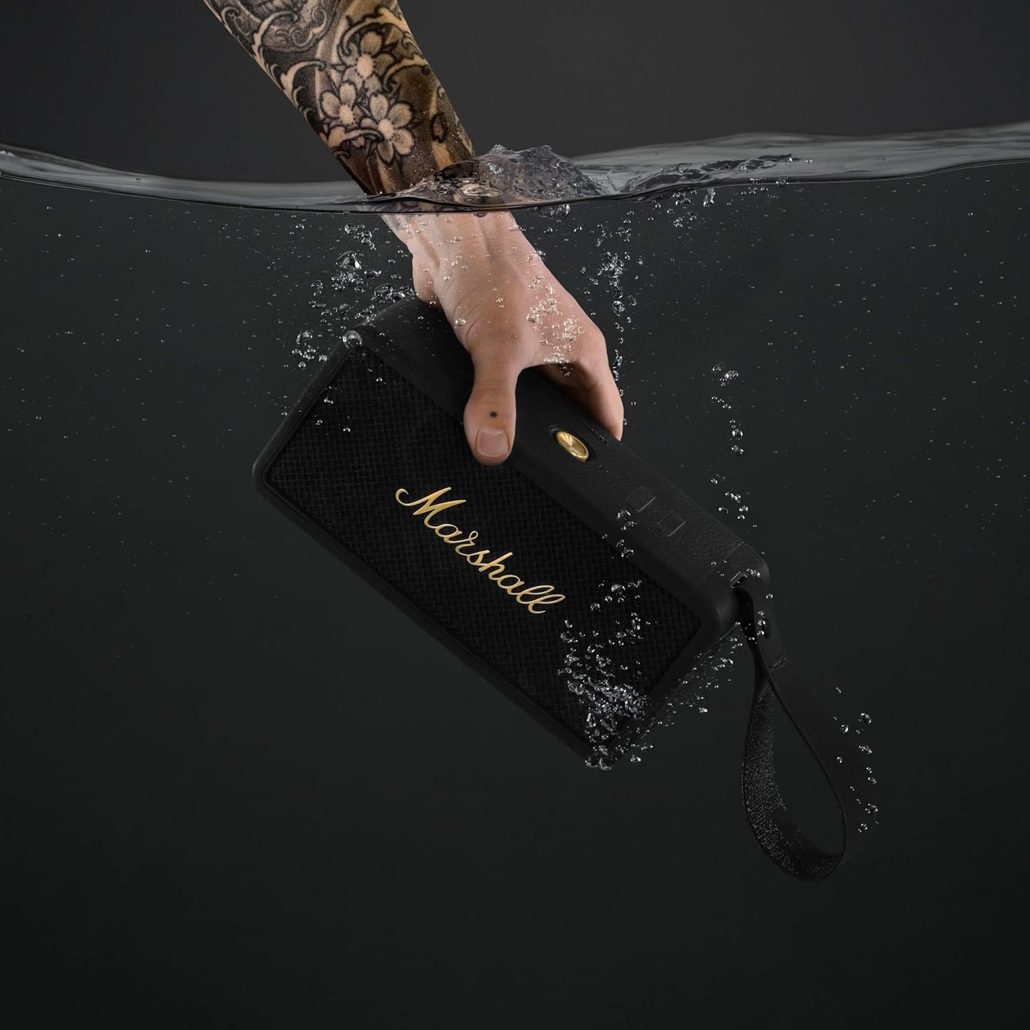 Marshall Middleton Portable Bluetooth Speaker with 20+ Hours of Portable Playtime, 360° Sound, Dust & Waterproof (IP67)
