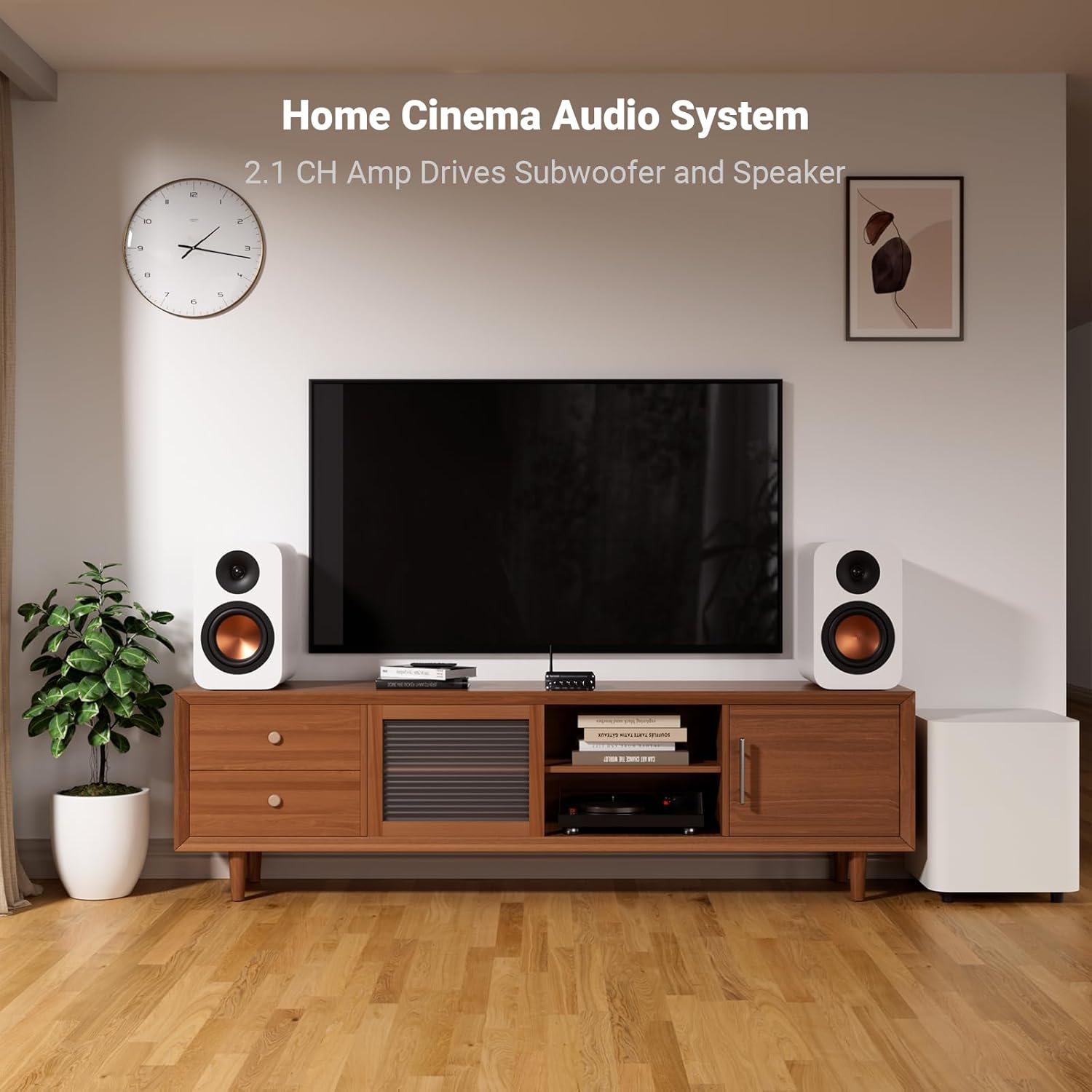 Fosi Audio BT30D Bluetooth 2.1 Channel Class-D Amplifier with Subwoofer Output, Wireless Streaming, and Compact High-Power Performance - Audiomaxx India