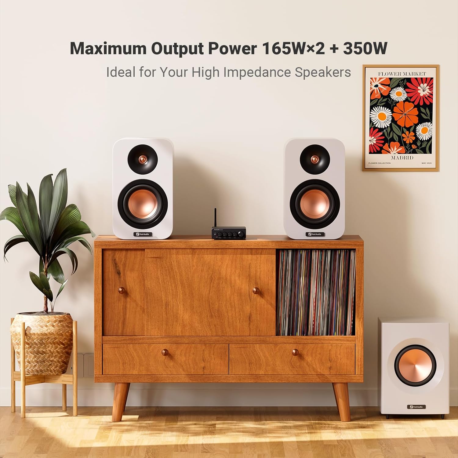 Fosi Audio BT30D Pro Bluetooth 5.0 2.1 Channel Class-D Amplifier with TPA3255 Chip, Subwoofer Output, and High-Power Performance - Audiomaxx India