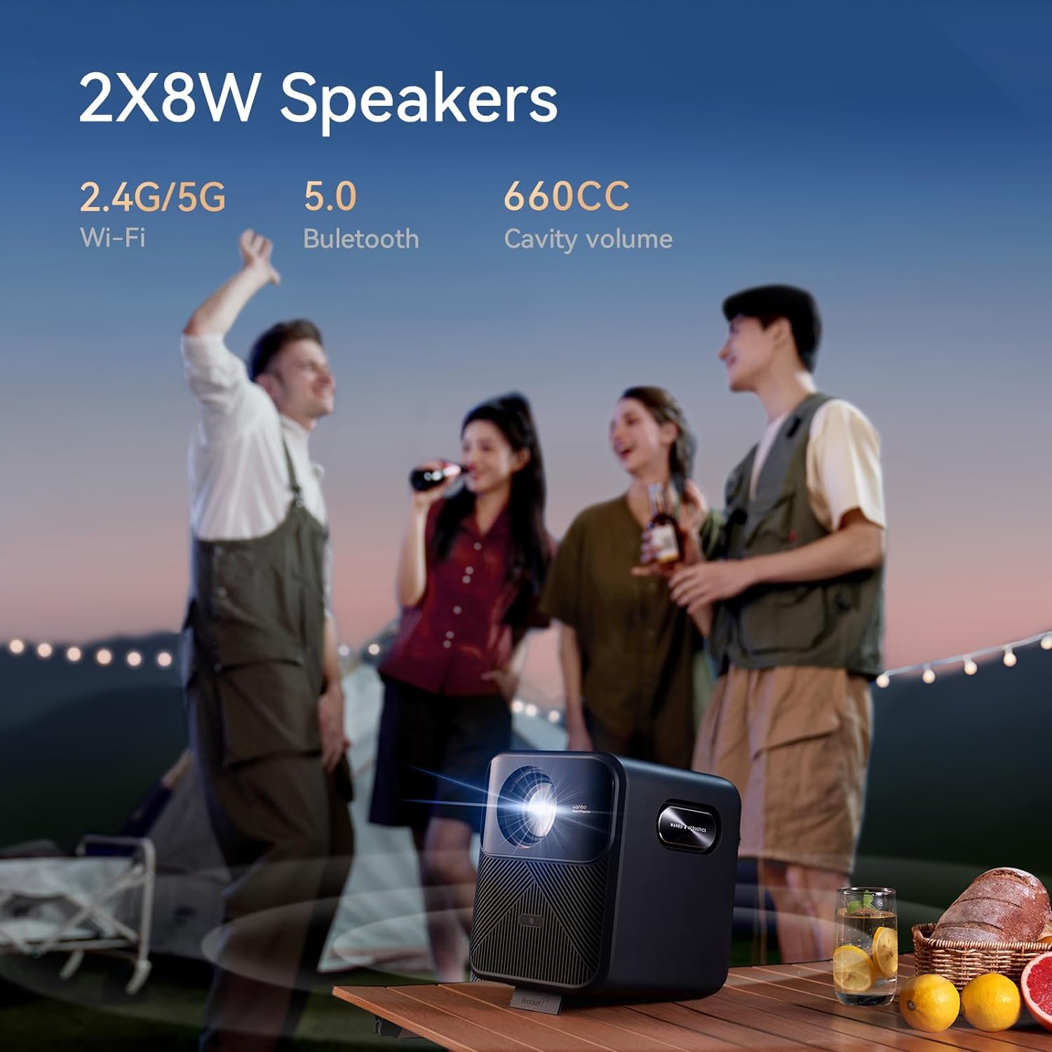 Wanbo Mozart M1 Pro Smart Projector – Native 1080p ,4K HDR Support ,Android TV 11 ,Dolby Audio , Auto Setup ,Dust-Proof Design - Audiomaxx India