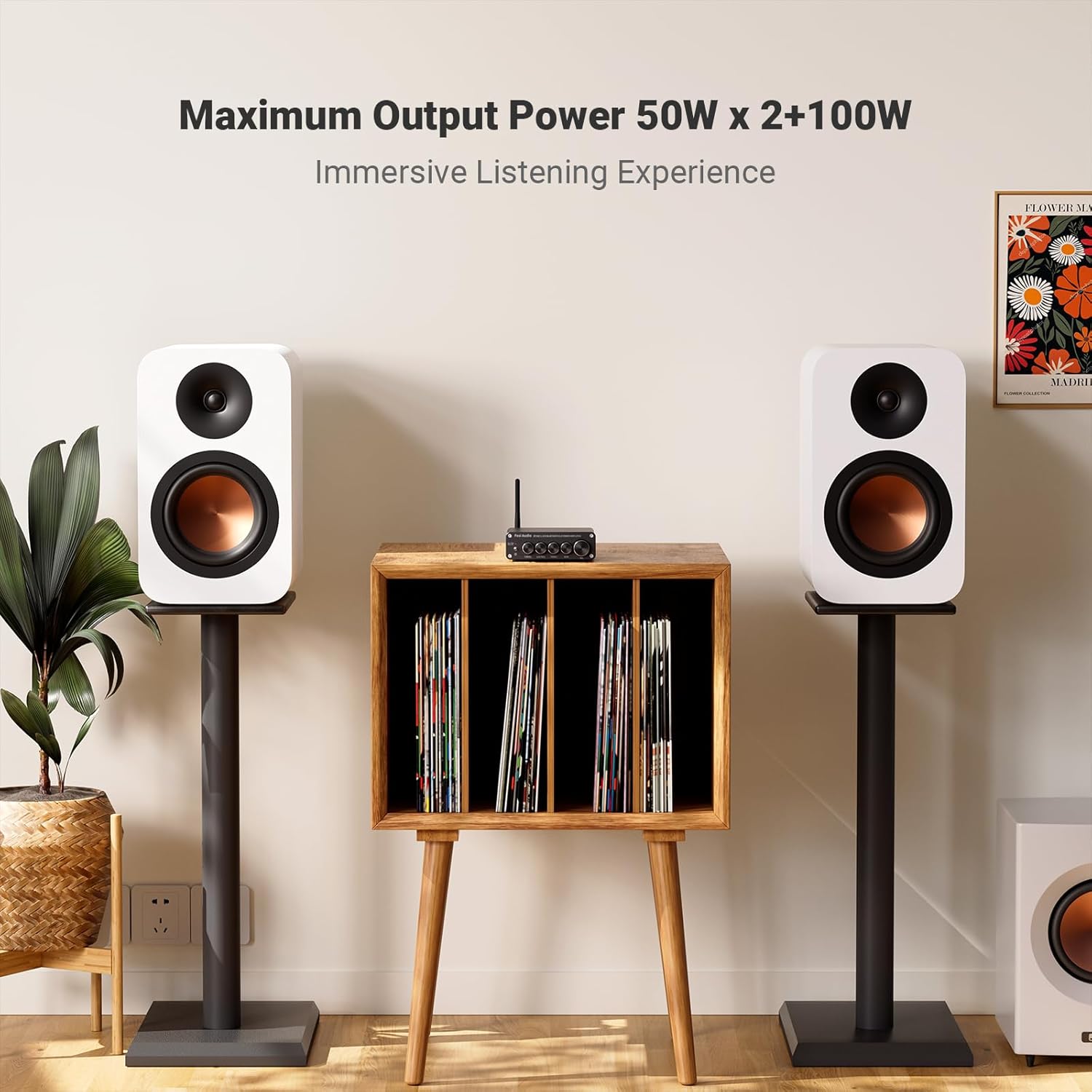 Fosi Audio BT30D Bluetooth 2.1 Channel Class-D Amplifier with Subwoofer Output, Wireless Streaming, and Compact High-Power Performance - Audiomaxx India