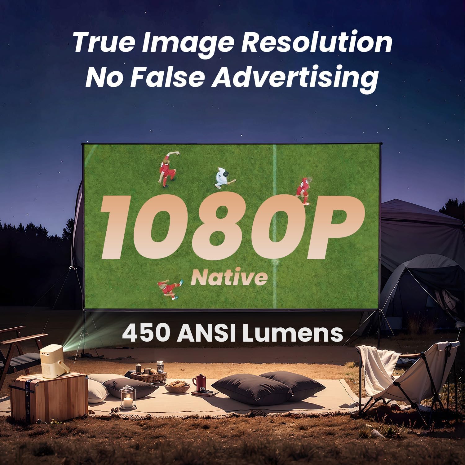 Yaber T2 Plus Outdoor Projector with WiFi 6 and Bluetooth, Full HD 1080P Smart Movie Portable Projector for Indoor and Outdoor - Audiomaxx India