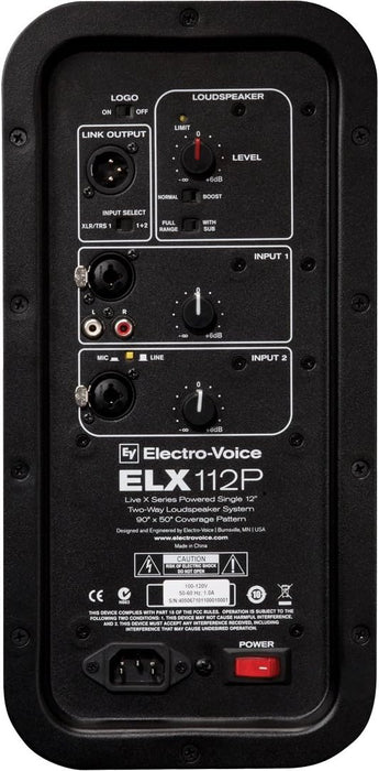 EV ElectroVoice ELX112P 12" Live X Two-Way Powered Loudspeaker - Each