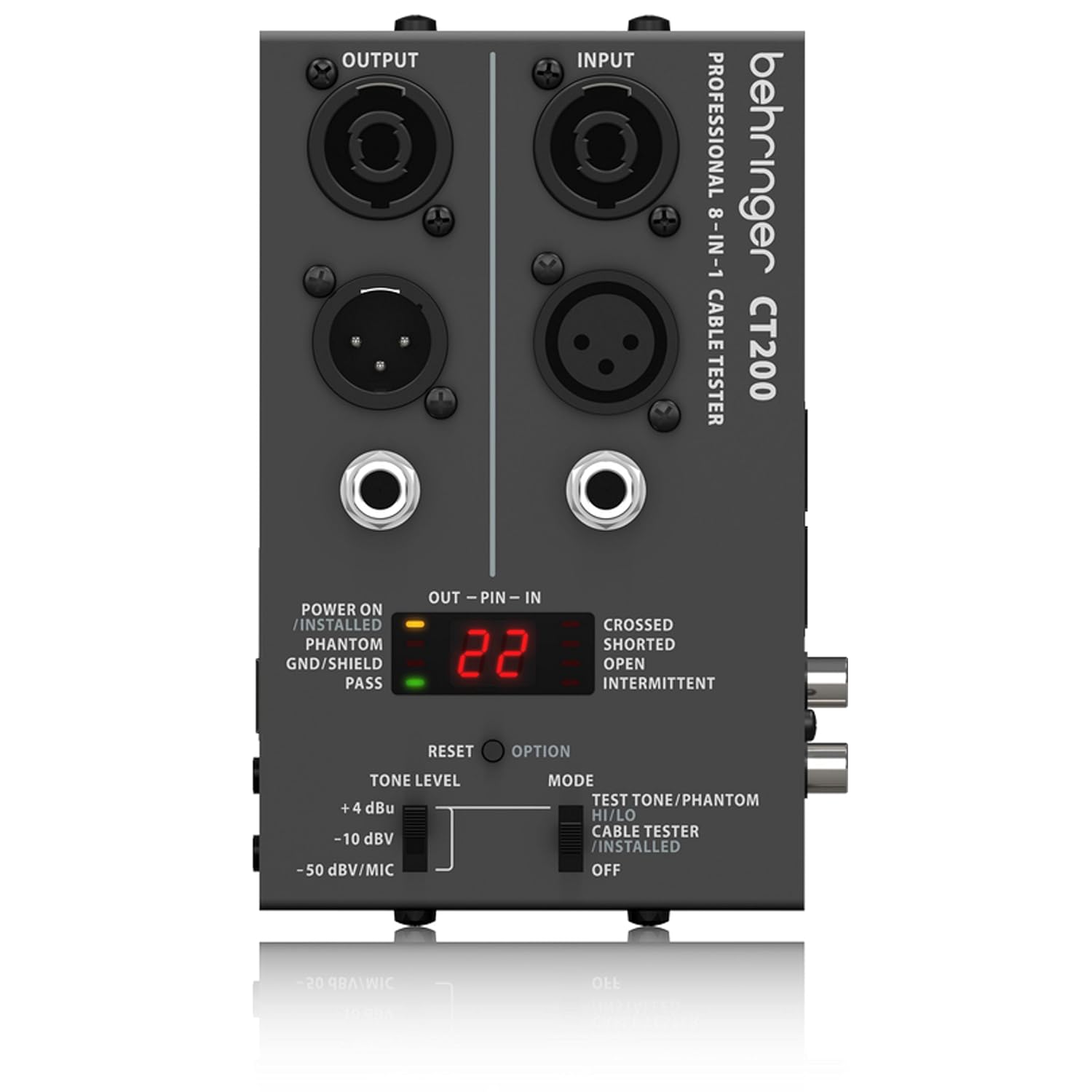Behringer CT200 Microprocessor-Controlled 8-in-1 Cable Tester-Black