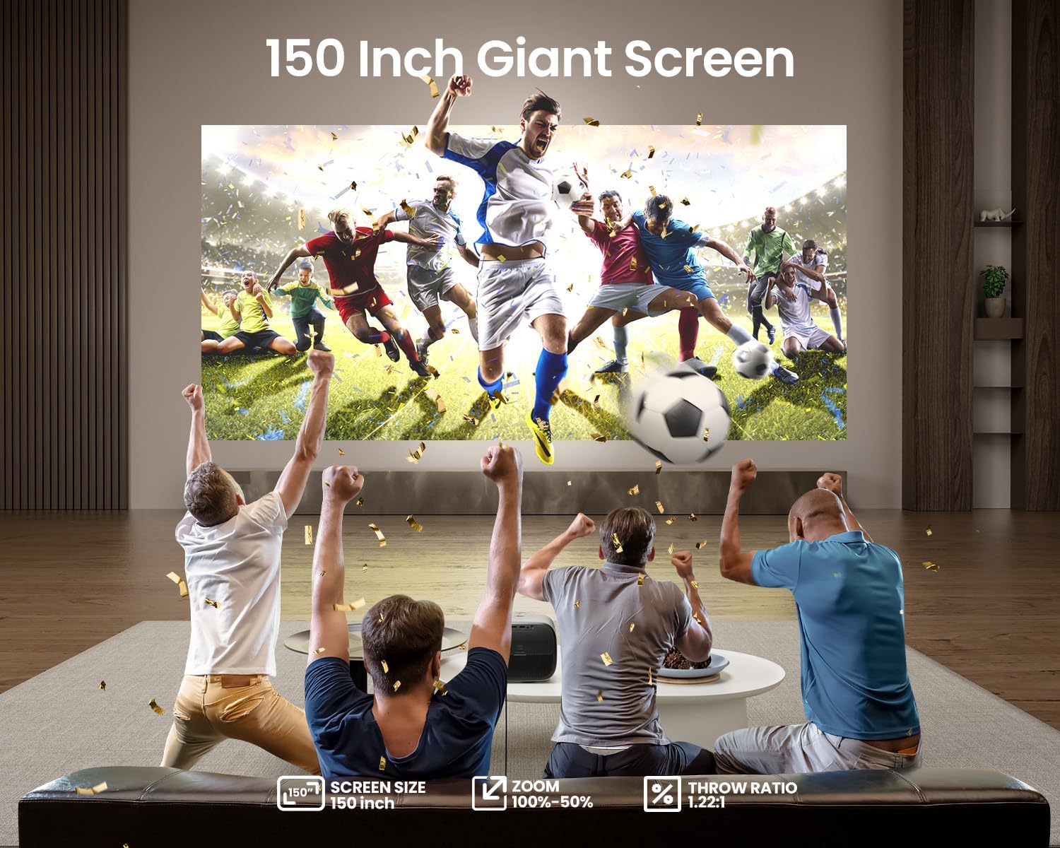 ETOE E3 Pro Mini Projector 4K, Android TV 11.0, Netflix Licensed, 600 ANSI Lumens, 150",  Dolby Audio - Audiomaxx India