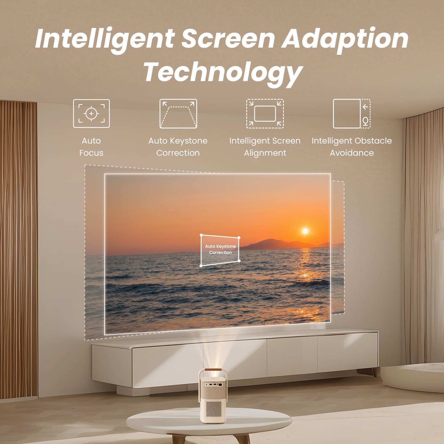 Yaber T2 Plus Outdoor Projector with WiFi 6 and Bluetooth, Full HD 1080P Smart Movie Portable Projector for Indoor and Outdoor - Audiomaxx India