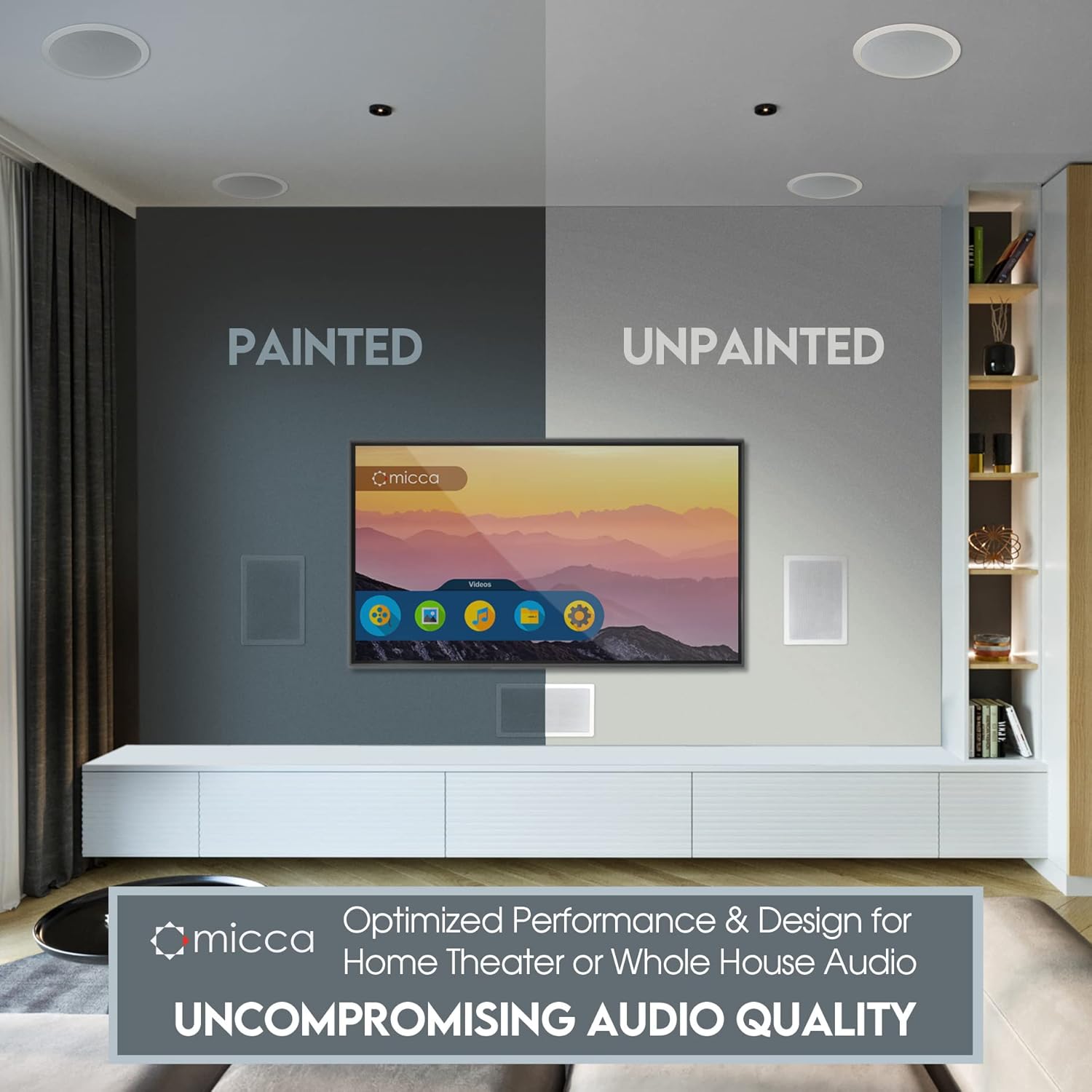 Micca M-8C 100W 2-Way In-Ceiling In-Wall Speaker Each