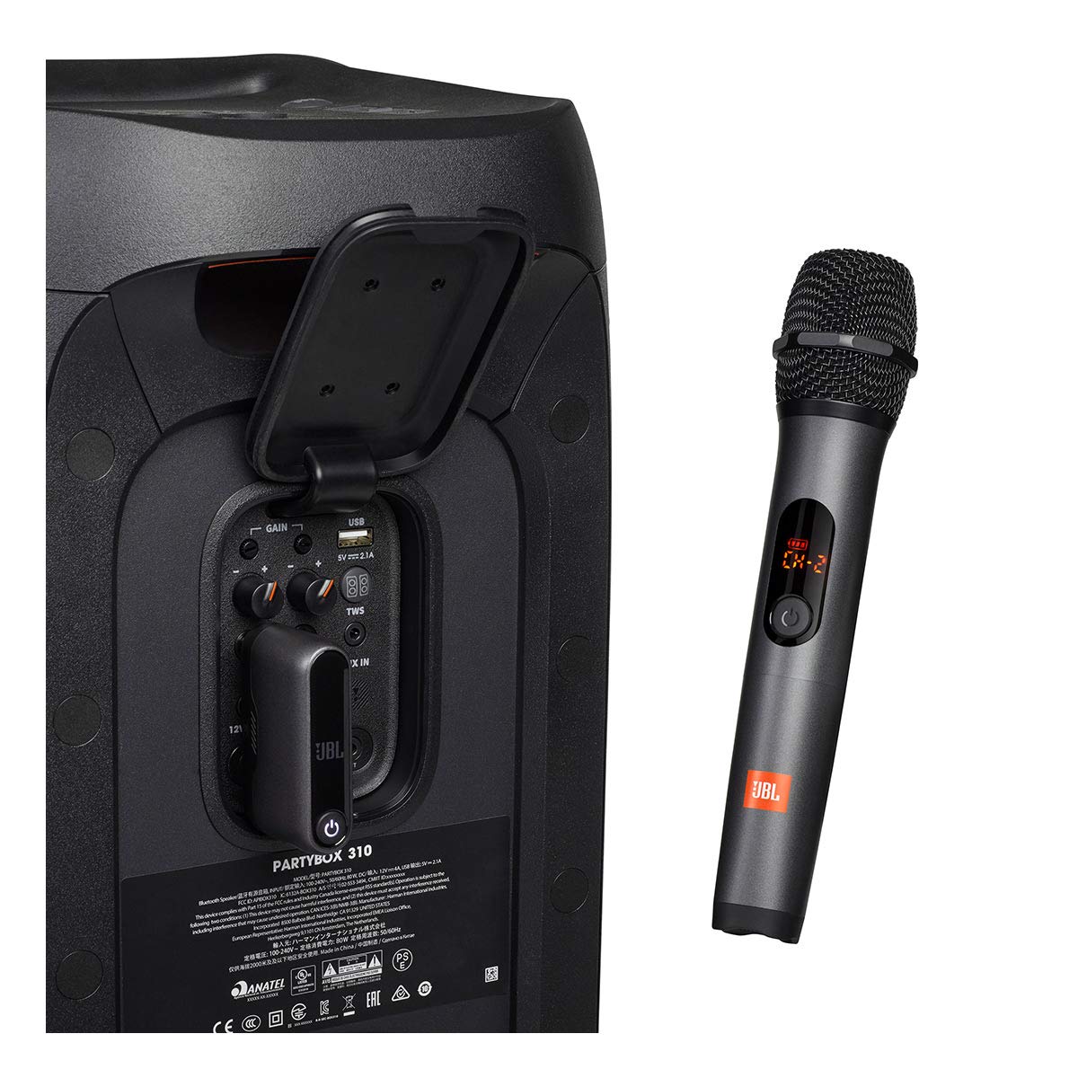 JBL Partybox Wireless Dual Microphone With Receiver Dongle Set - Black
