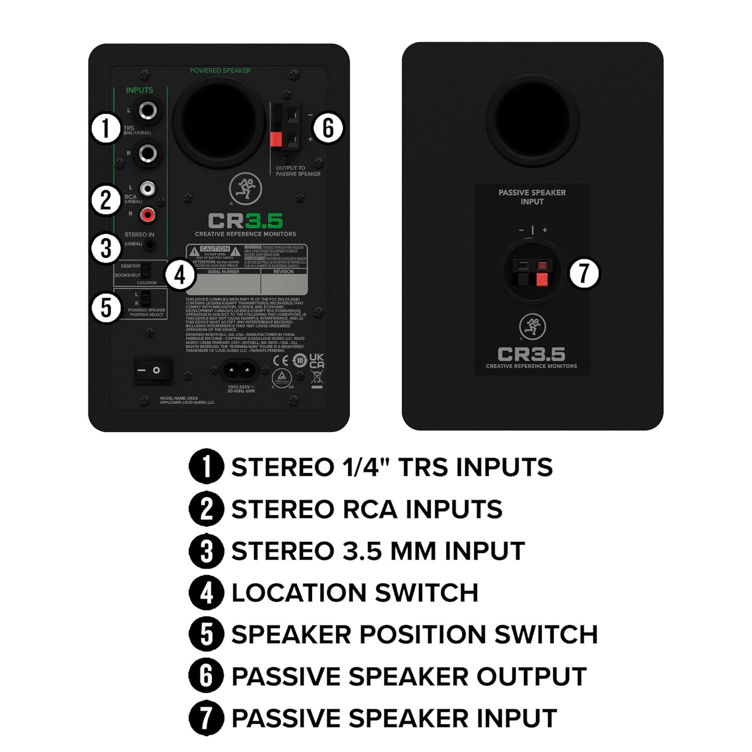 Mackie 3.5-inch Powered Studio Monitors with Tone Control and Bluetooth - Pair