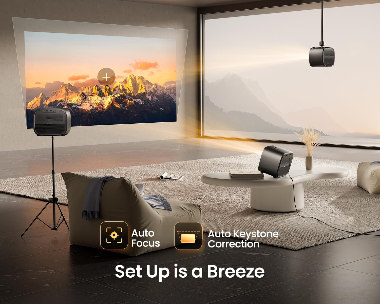 ETOE E3 Pro Mini Projector 4K, Android TV 11.0, Netflix Licensed, 600 ANSI Lumens, 150",  Dolby Audio - Audiomaxx India