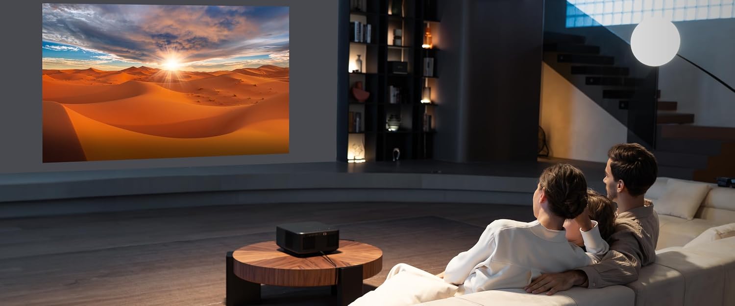 Yaber K3 Projector 1600 ANSI Smart Projector with Google TV, Home/Outdoor Movie Projector with WiFi6 and Bluetooth,Netflix 7000+app - Audiomaxx India