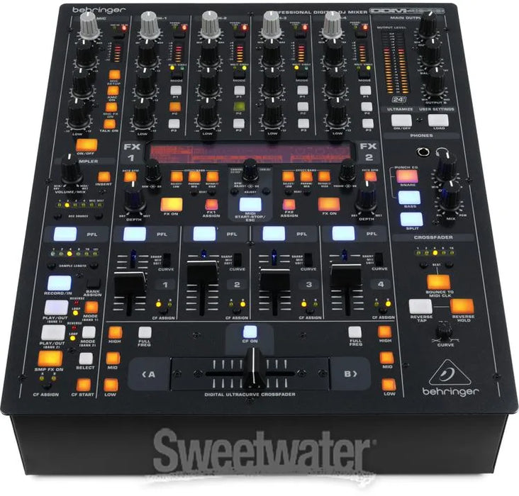 Behringer DIGITAL PRO MIXER DDM4000 Ultimate 5-Channel Digital DJ Mixer with Sampler, 4 FX Sections, Dual BPM Counters and MIDI