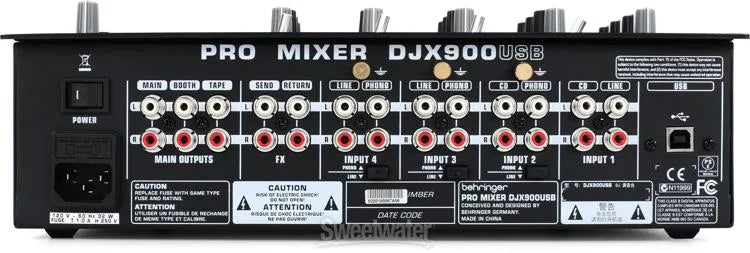 Behringer Pro Mixer DJX900USB Professional 5-Channel DJ Mixer with INFINIUM 'Contact-Free' VCA Crossfader, Advanced Digital Effects and USB/Audio Interface