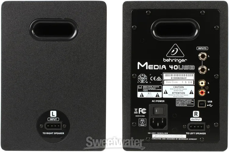 Behringer Media 40USB Powered Monitor Speaker with USB Input - Pair