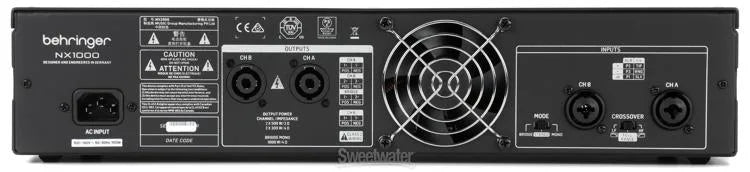 Behringer NX1000 Ultra-Lightweight 1000-Watt Class-D Power Amplifier with SmartSense Loudspeaker Impedance Compensation