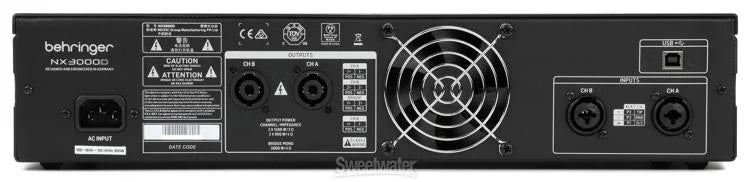 Behringer NX3000D Ultra-Light 3000w Class-D Power Amplifier with DSP and SmartSense Loudspeaker Impedance Compensation