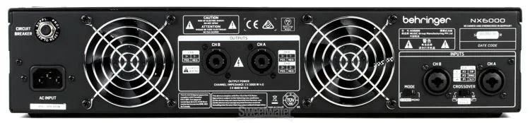 Behringer NX6000 Ultra-Lightweight 6000-Watt Class-D Power Amplifier with SmartSense Loudspeaker Impedance Compensation