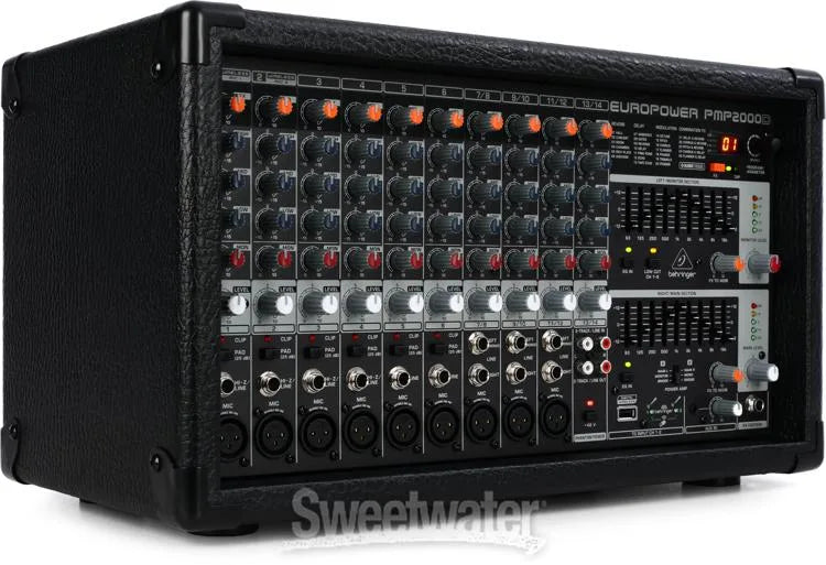 Behringer EUROPOWER PMP2000D  2000W 14Channel Powered Mixer with Klark Teknik Multi-FX Processor and Wireless Option