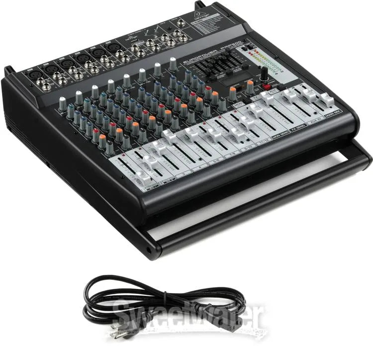 Behringer Europower PMP500 12-Channel 500W Powered Mixer With Klark Teknik Multi-FX Processor, Compressors, FBQ Feedback Detection System and Wireless Option