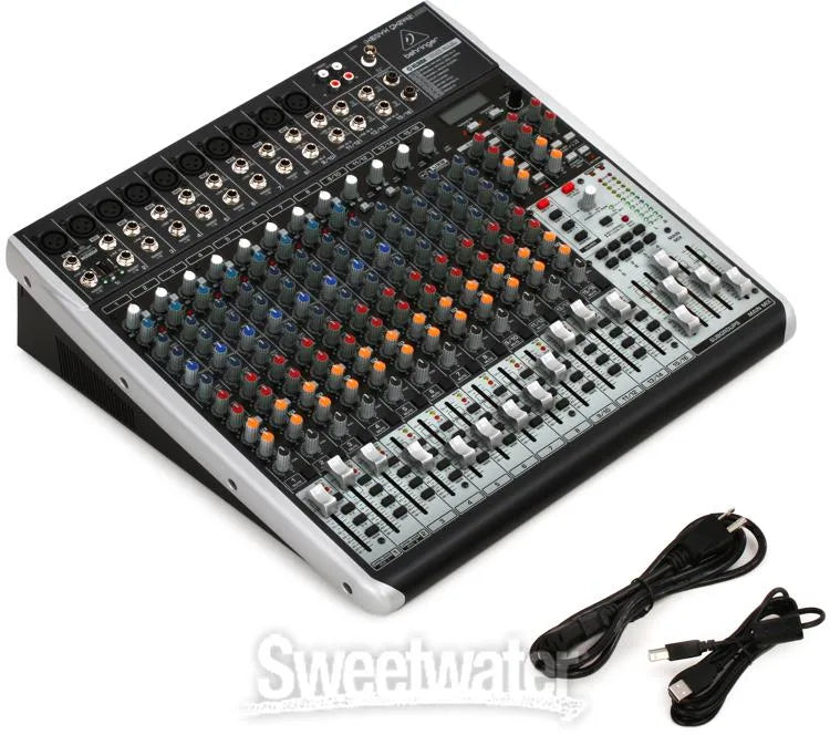 Behringer Xenyx QX2442USB Premium 24-Input 4/2-Bus Mixer with XENYX Mic Preamps and Compressors, Klark Teknik Multi-FX Processor, Wireless Option and USB/Audio Interface