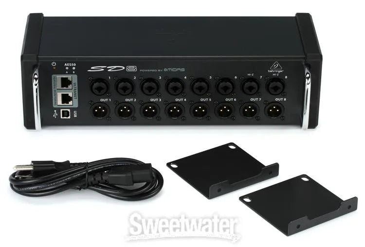 Behringer SD8 I/O Stage Box with 8 Remote-Controllable Midas Preamps, 8 Outputs, AES50 Networking and ULTRANET Personal Monitoring Hub