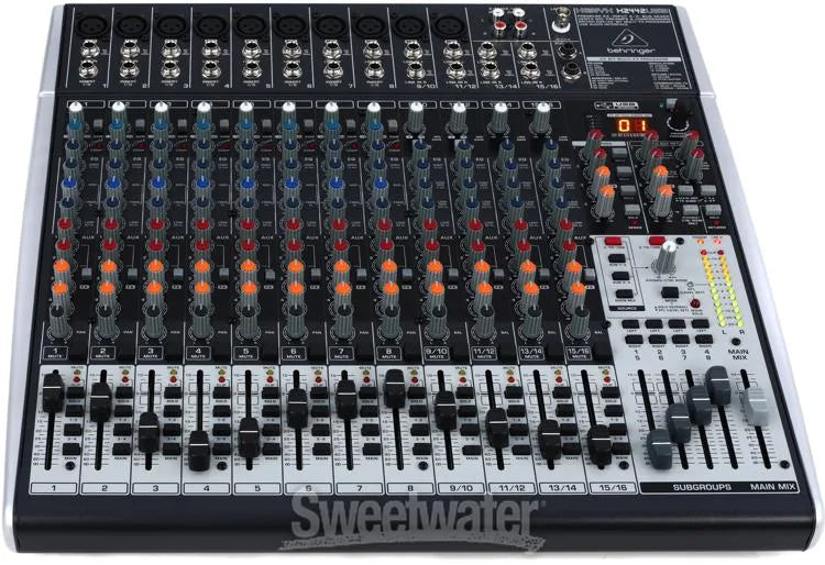 Behringer Xenyx X2442USB Premium 24-Input 4/2-Bus Mixer with XENYX Mic Preamps and Compressors, British EQ, 24-Bit Multi-FX Processor and USB/Audio Interface