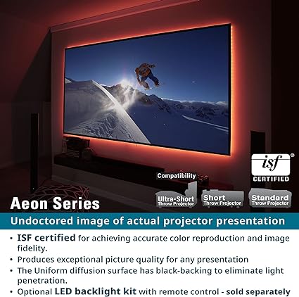 Elite AR100WH2 Aeon Series, 100-inch 16:9, 8K/4K UHD Home Theater Fixed Frame EDGE FREE Borderless Projector Screen