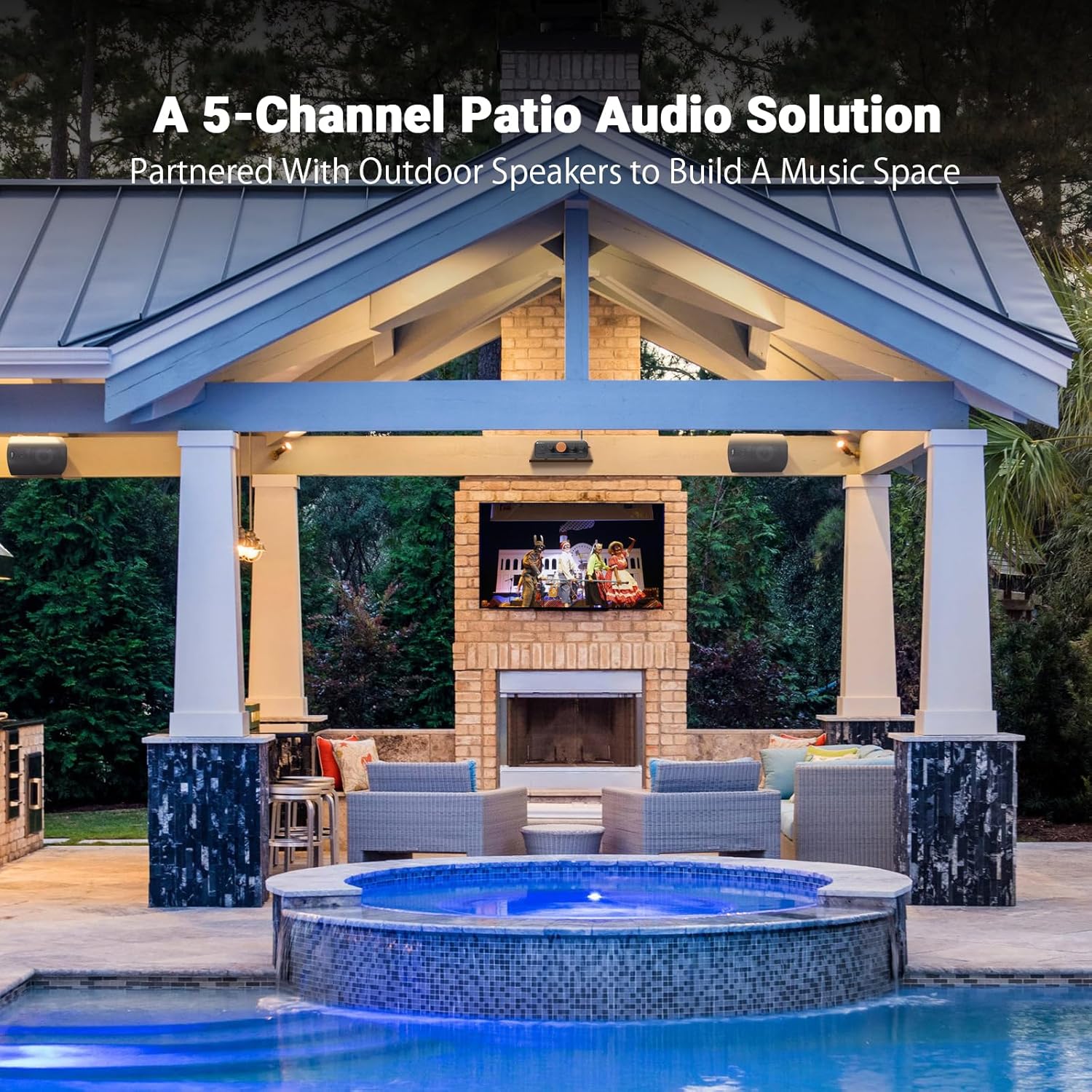 Fosi Audio HT4S 5-Channel Bluetooth Class-D Amplifier with Optical Input, 4.1/5.0 Mode, and Multi-Speaker System Support - Audiomaxx India