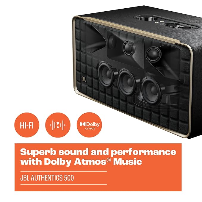 JBL Authentics500 270W Wireless Home Speaker with Bluetooth, Voice Control, and Dolby Atmos - Each