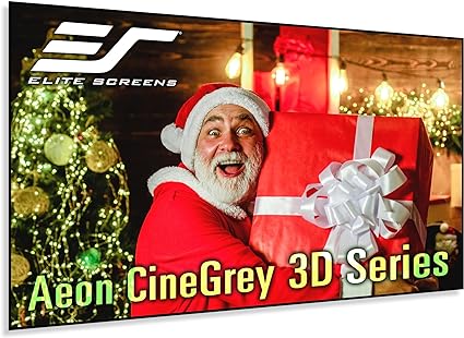 Elite AR92DHD3 Edge Free Ambient Light Rejecting Fixed Frame Projection Projector Screen,Aeon CineGrey 3D Series, 92-inch 16:9