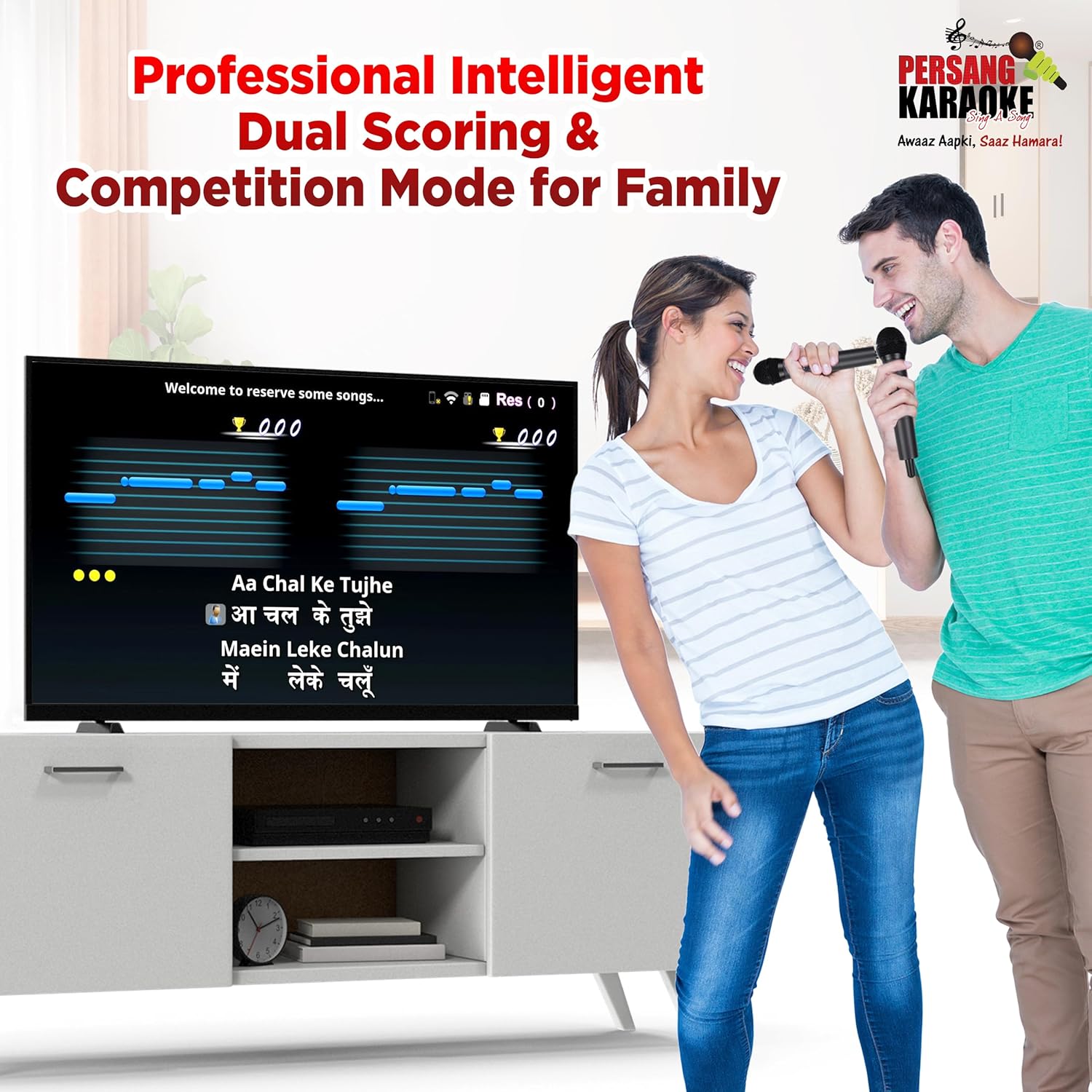 Persang Symphony+ Android Karaoke System HDMI 1080 With Preloaded Songs And 2 Wirelss Mics