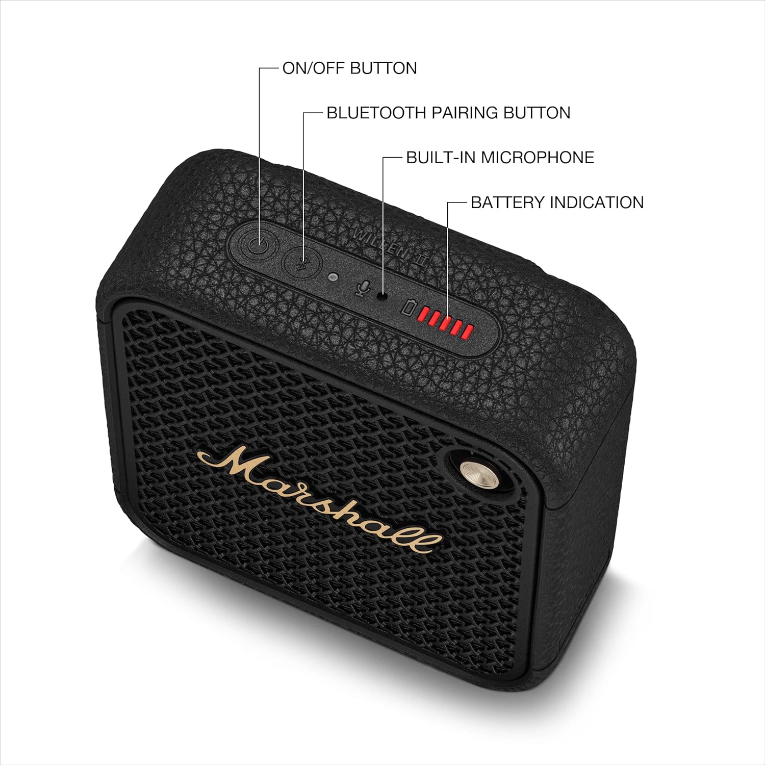 Marshall Willen II Portable Bluetooth Speaker with 17+ Hours of Portable Playtime, Dust & Waterproof (IP67)