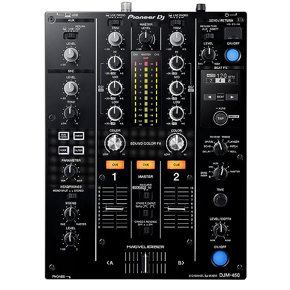 Pioneer DJM 450, 2-Channel DJ Mixer With Beat FX