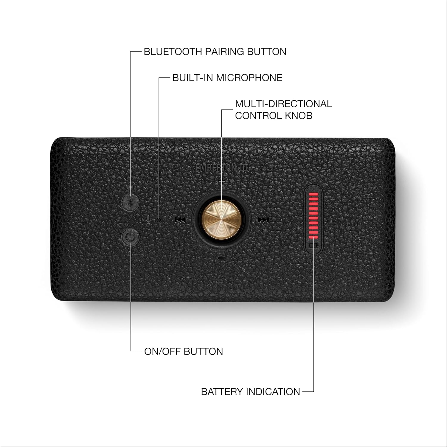 Marshall Emberton III Compact Portable Bluetooth Speaker with 32+ Hours of Playtime, (360° Sound), Dust & Waterproof (IP67)