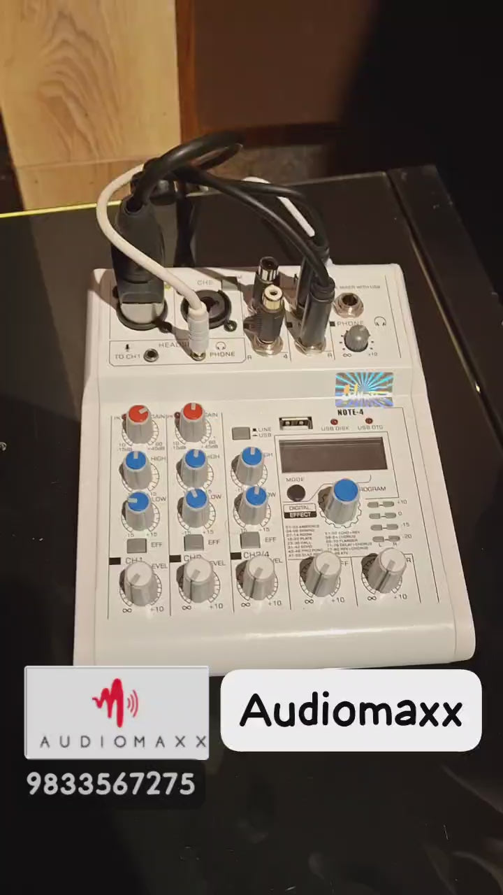 NX Audio NOTE4 Multi-Purpose 4-Channel Mixer With Audio Interface