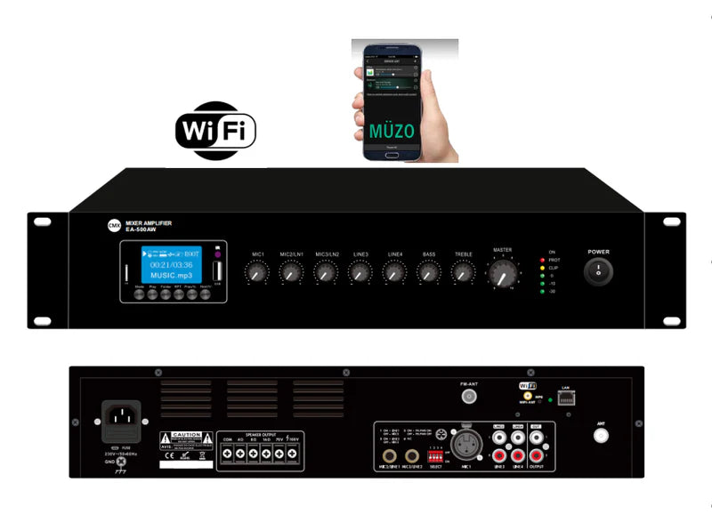 CMX EA-120AW Wi-Fi Internet Streaming Amplifier with USB/SD/FM/Bluetooth