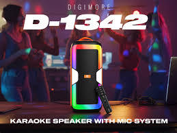 Digimore D-1342 Partybox 80W Portable Bluetooth Speaker with Wireless Microphone - Audiomaxx India